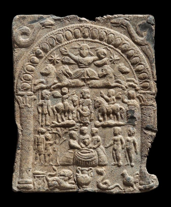 An exquisite example of a plaque depicting the 'Danubian Horsemen' and their central goddess... seemingly a version of Epona. 